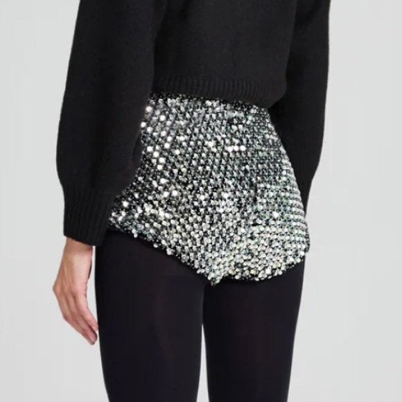 NWT NADINE MERABI PAIGE SILVER HOTPANTS - Picture 2 of 8